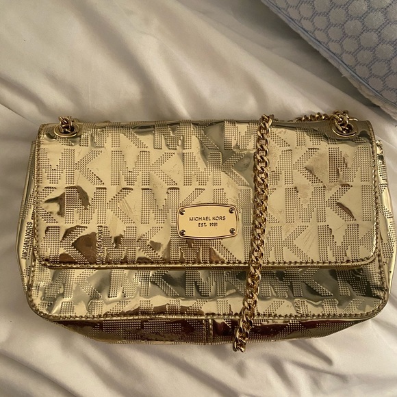 Michael Kors Gold Purse - Picture 1 of 5